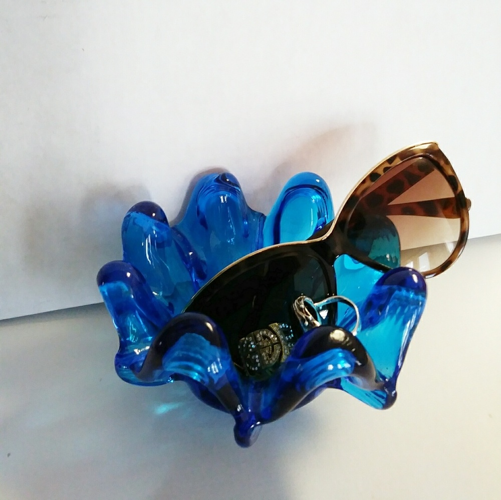 SOLD💞 Vintage blenko art glass dish ashtray MCM - Picture 3 of 8
